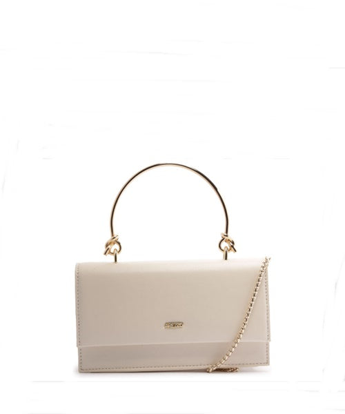 Bolsa Tiracolo Off White Pequena Corrente Metal
