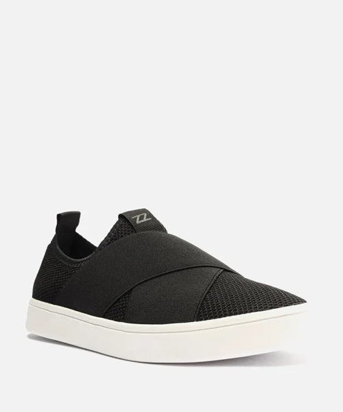 Tênis Slip On Preto Tecido Elásticos
