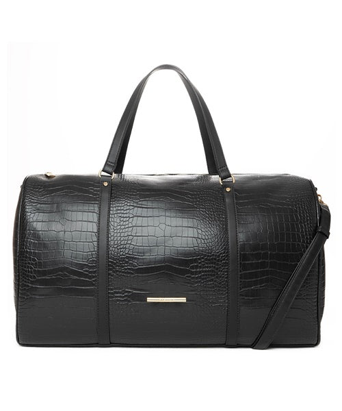 Bolsa Sacola Preto Croco