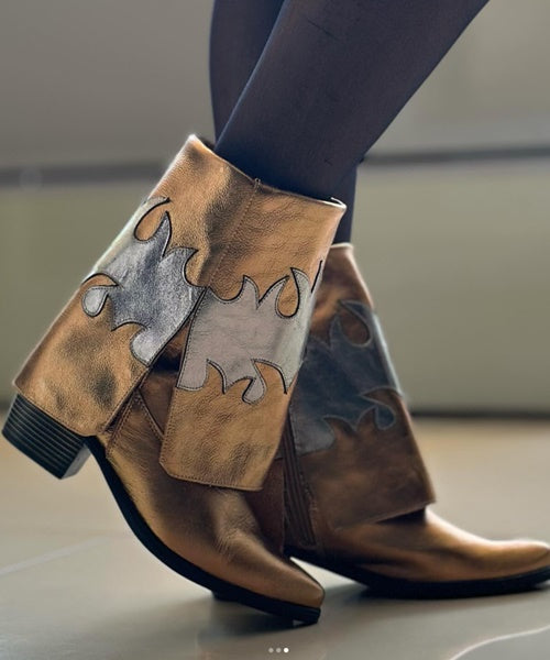 Bota Bronze/Ônix Cano Médio Capa