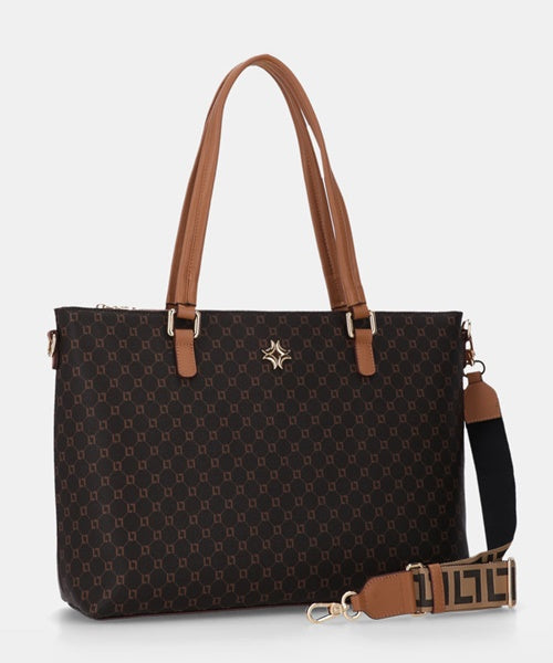 Bolsa Shopping Grande Monograma Ll Mocca