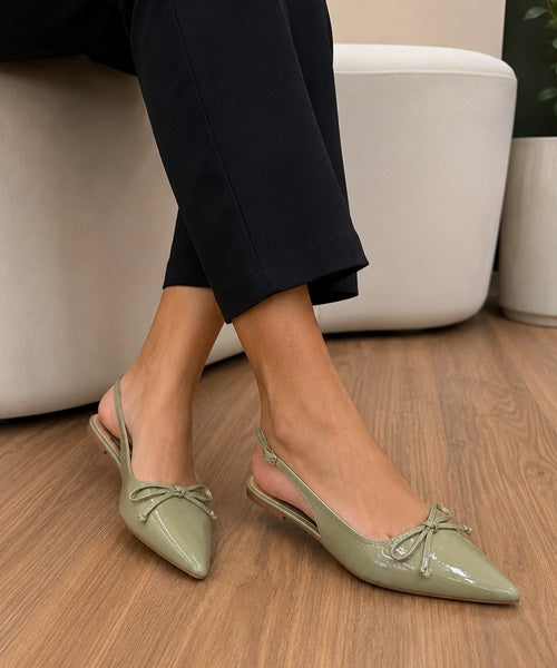 Sapatilha Slingback Verniz Malta