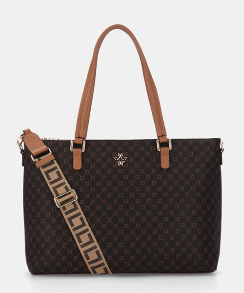 Bolsa Shopping Grande Monograma Ll Mocca