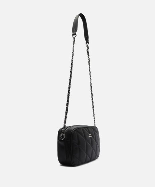 Bolsa Tiracolo Preta Pequena Costuras