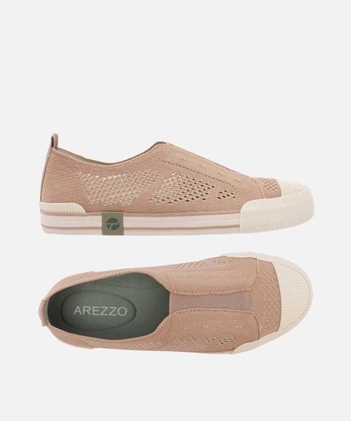 Tênis Slip On Rosa Knit Elástico Alme
