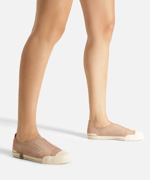 Tênis Slip On Rosa Knit Elástico Alme