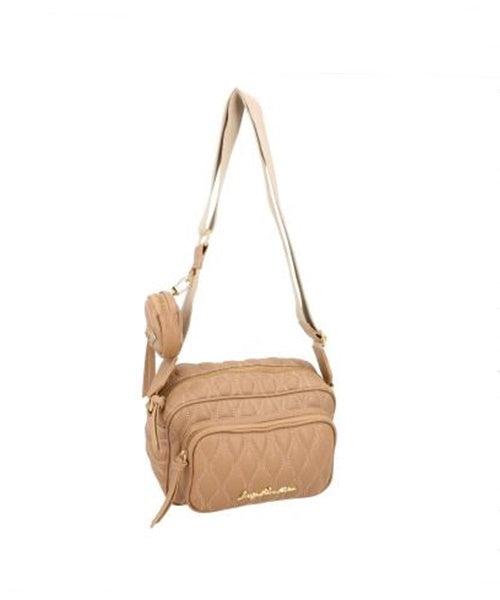 Bolsa Cargo em Couro Nude Média