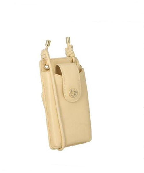 Bolsa Pequena Porta-Celular em Couro Baunilha