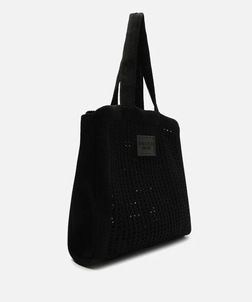 Bolsa Shopping Preta Crochê Mônaco Grande