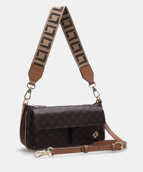 Bolsa Baguete Pequena Monograma Ll Mocca