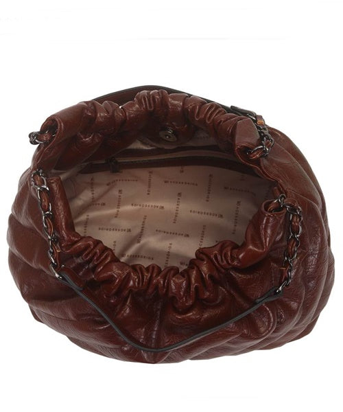 Bolsa Saco Grande Matelasse Com Alca Corrente Café