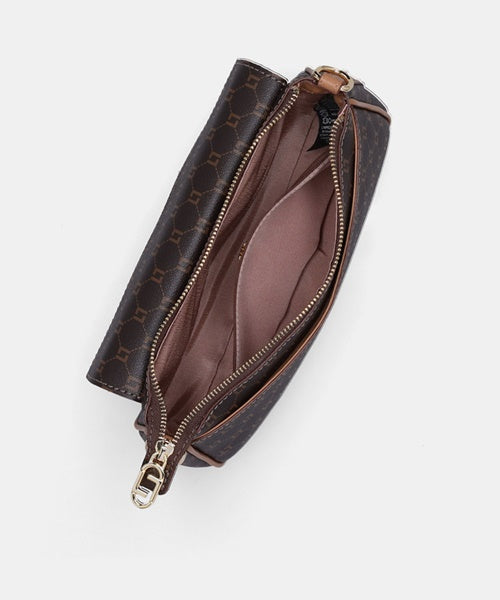 Bolsa Baguete Pequena Monograma Ll Mocca