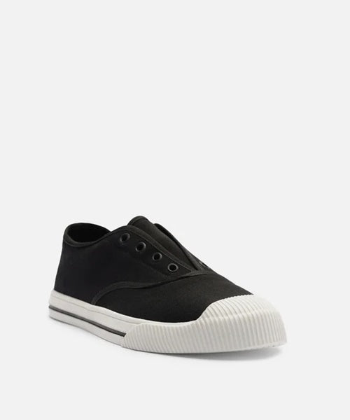 Tênis Slip On Preto Lona Elástico