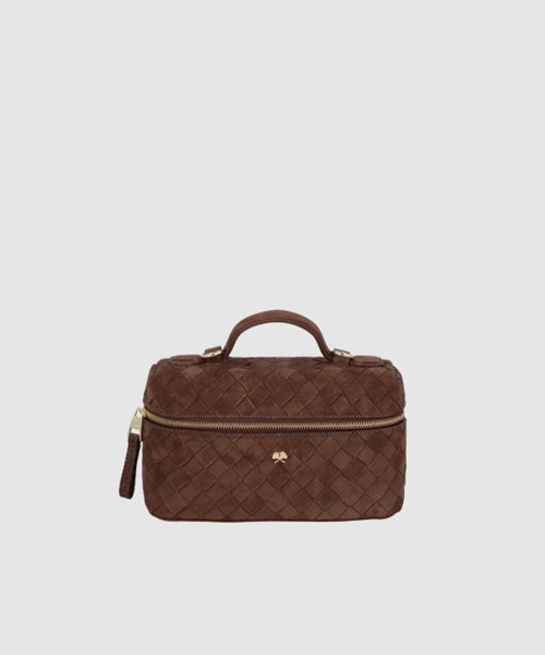 Bolsa Pequena Tressê em Camurça Marrom
