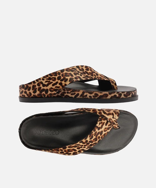 Sandália Papete Animal Print Tiras Largas Dedeira