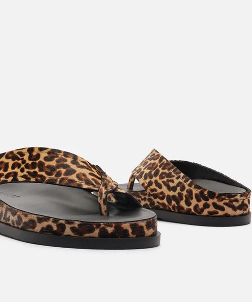 Sandália Papete Animal Print Tiras Largas Dedeira