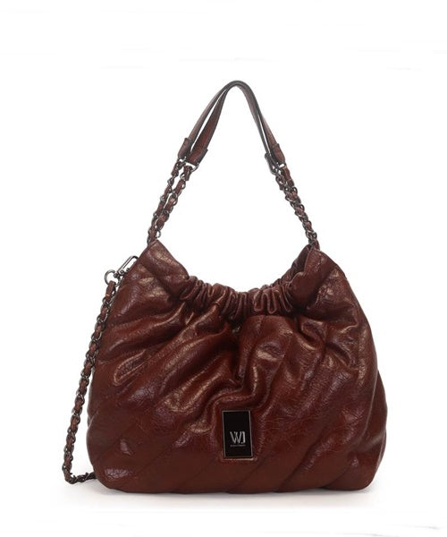 Bolsa Saco Grande Matelasse Com Alca Corrente Café