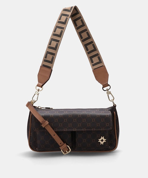 Bolsa Baguete Pequena Monograma Ll Mocca