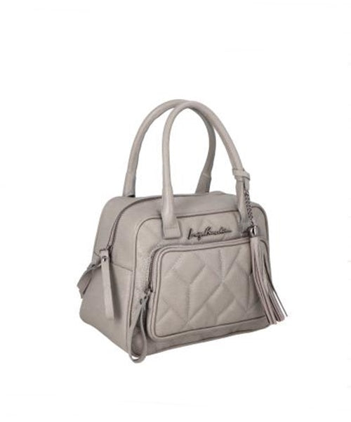 Bolsa Média Matelassê Frontal em Couro Granito