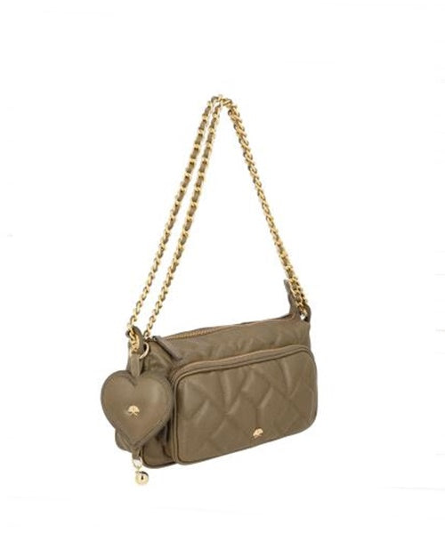 Bolsa Pequena em Couro Tomilho Matelassê