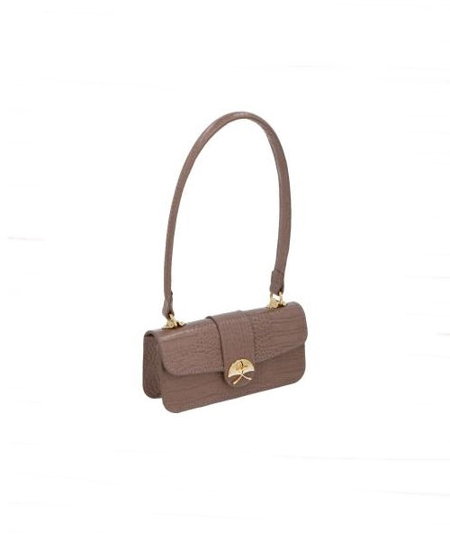Bolsa Média em Couro Croco Dumbo