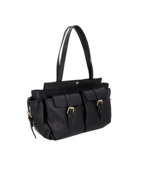 Bolsa Grande em Couro Sandalo Preto