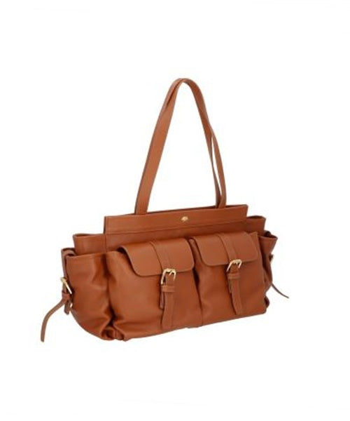 Bolsa Grande em Couro Sandalo Caramelo