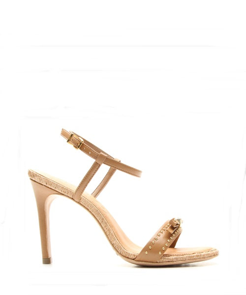 Sandália Salto Alto Ráfia Nude