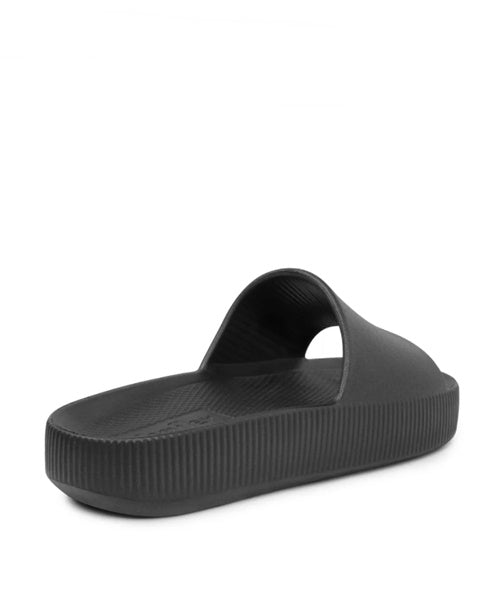 Chinelo Slide Preto Poofy Salto Plataforma Eva