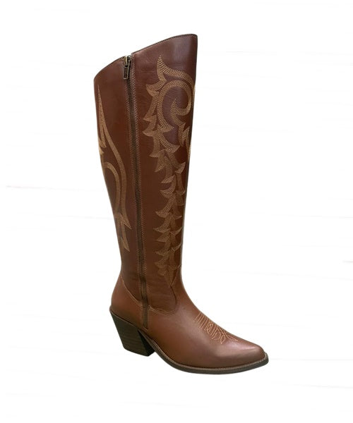 Bota Cano Alto Couro Caramelo - Arara Brasil