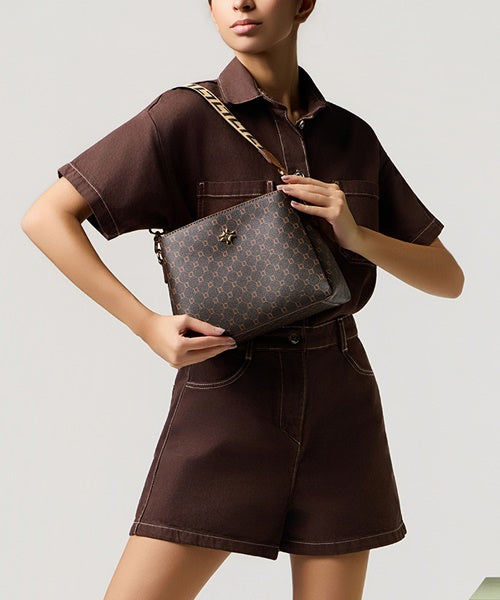 Bolsa Tote Média Monograma Ll Mocca