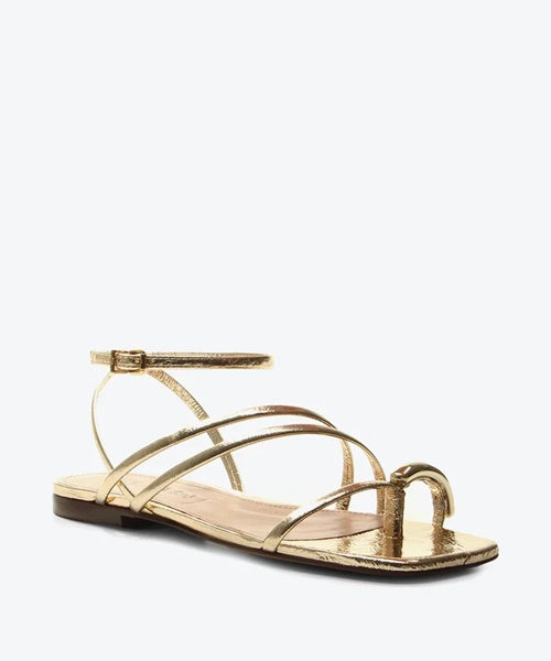 Rasteira Flat Gana Dourado