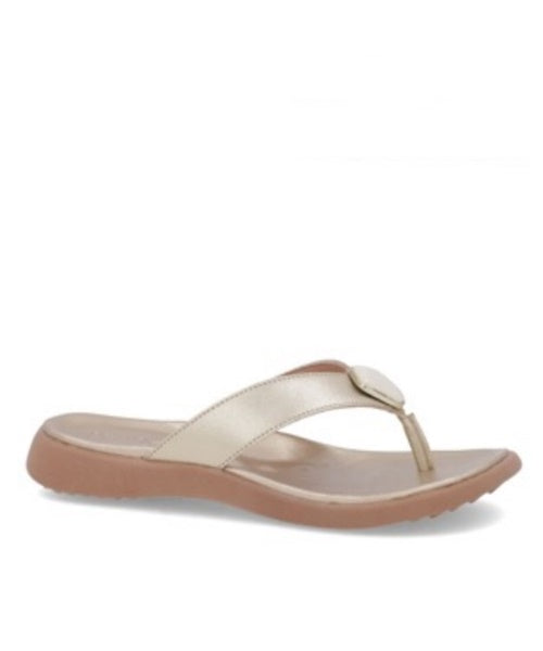 Chinelo em Couro Ouro Light