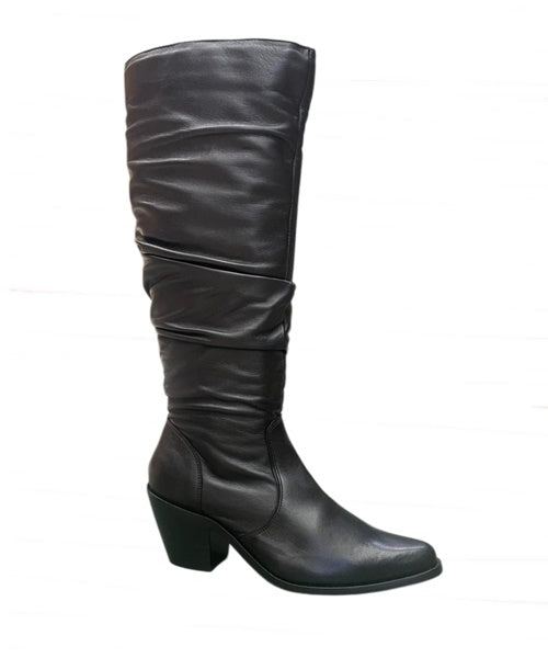 Bota Cano Alto Franzido Preto - Arara Brasil