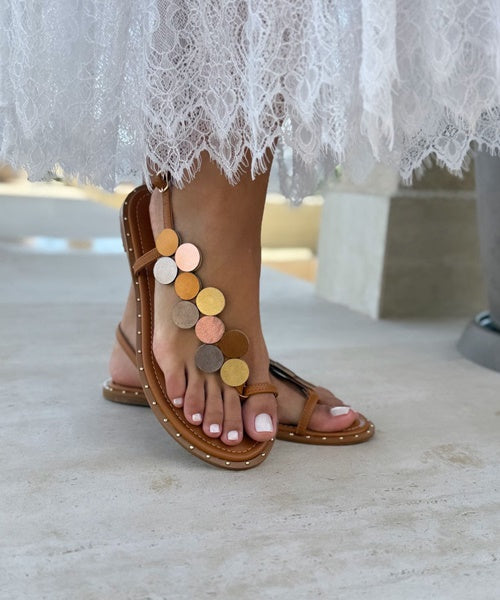 Sandália Rasteira Nude Collors -