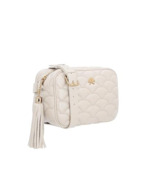 Bolsa Média em Couro Off White Matelassê Caliandra